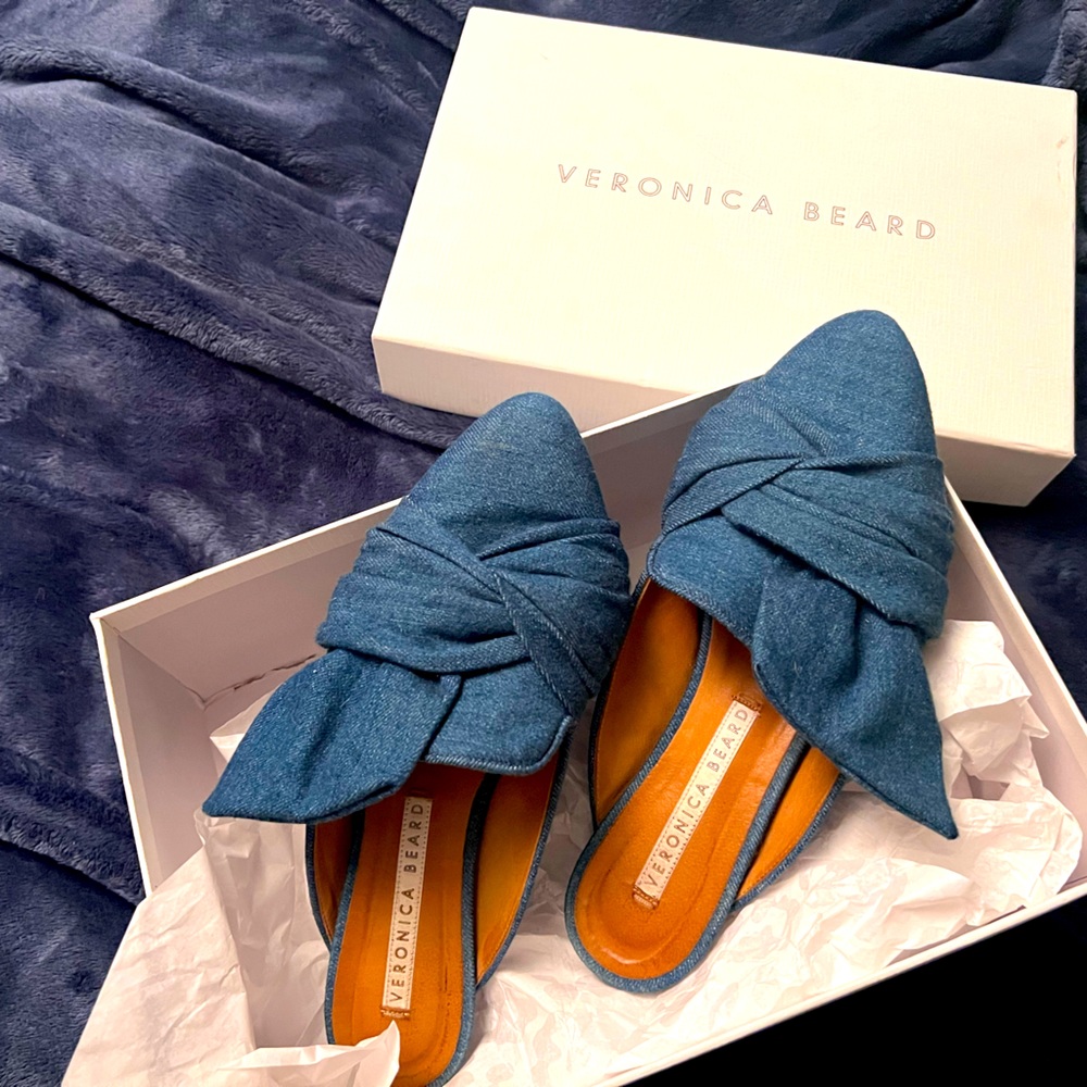 Veronica Beard blue denim chambray slip ins . 7.5
